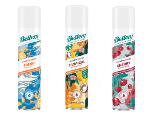 Bellery presenta lo shampoo secco in tre diverse fragranze ispirate ai profumi dell’estate
