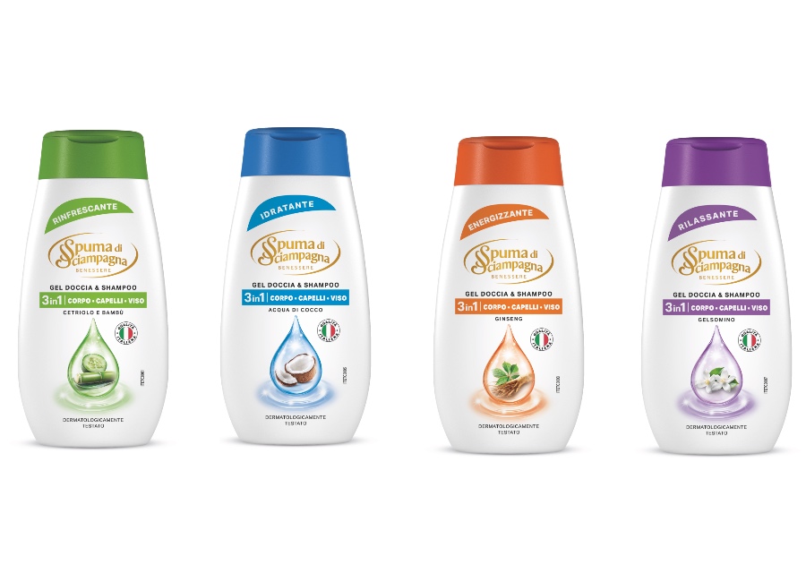 spuma di sciampagna doccia shampoo